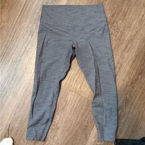 Lulu Lemon Gray High-Waisted Cropped Leggings